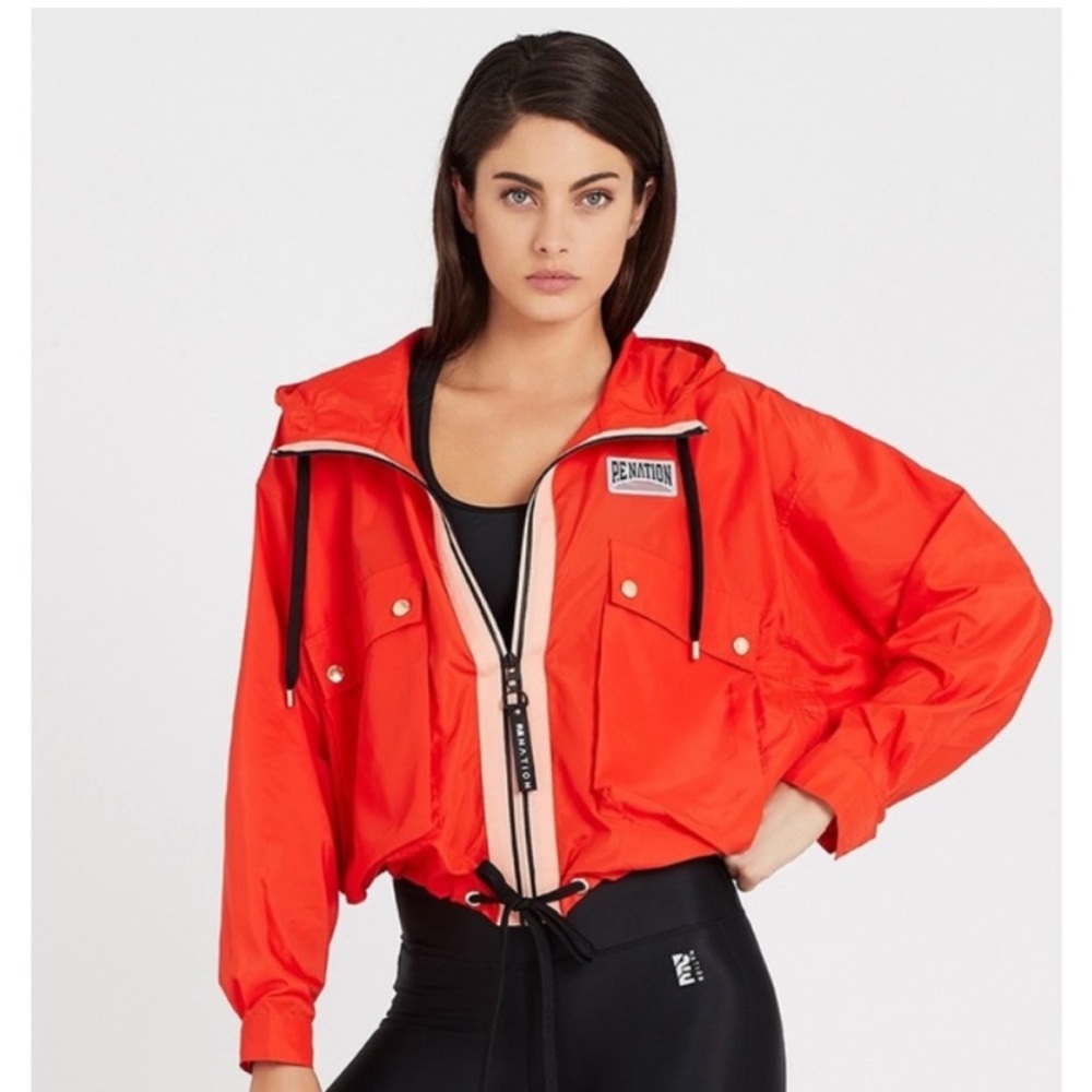 P.E. Nation Cutshot Jacket in Red XS crop